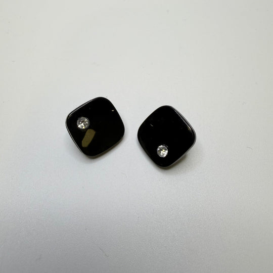 Shank Button - 15MM Plastic - Black/Silver - 2 Pack - True Deadstock supplies Fabric by private - Sustainable Textile | FABCYCLE