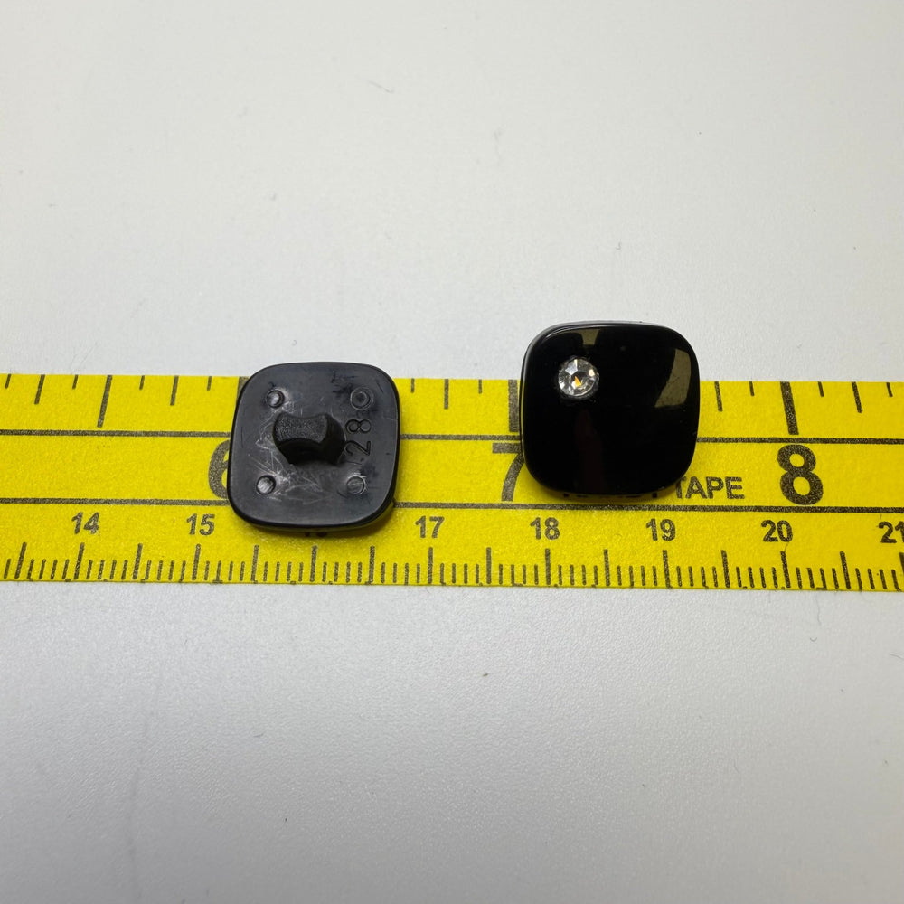 Shank Button - 15MM Plastic - Black/Silver - 2 Pack - True Deadstock supplies Fabric by private - Sustainable Textile | FABCYCLE