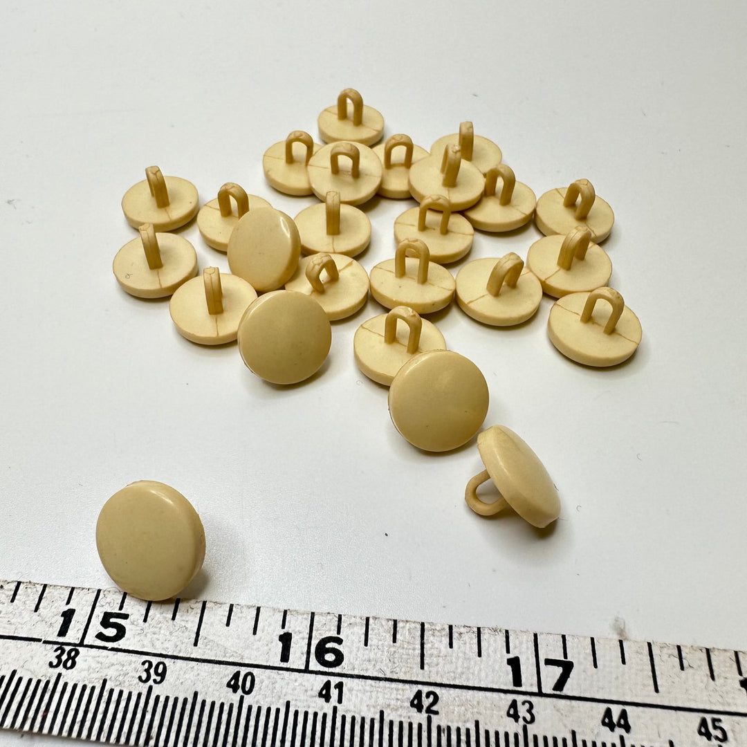 Shank Button - 15MM Plastic - Cream/Beige - 25 Pack - True Deadstock supplies Fabric by private - Sustainable Textile | FABCYCLE