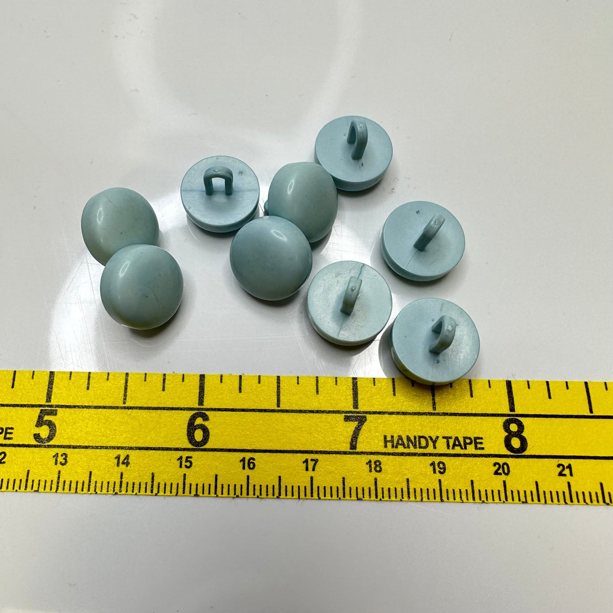 Shank Button - 15MM Plastic - Light Blue - 8 Pack - True Deadstock supplies Fabric by private - Sustainable Textile | FABCYCLE
