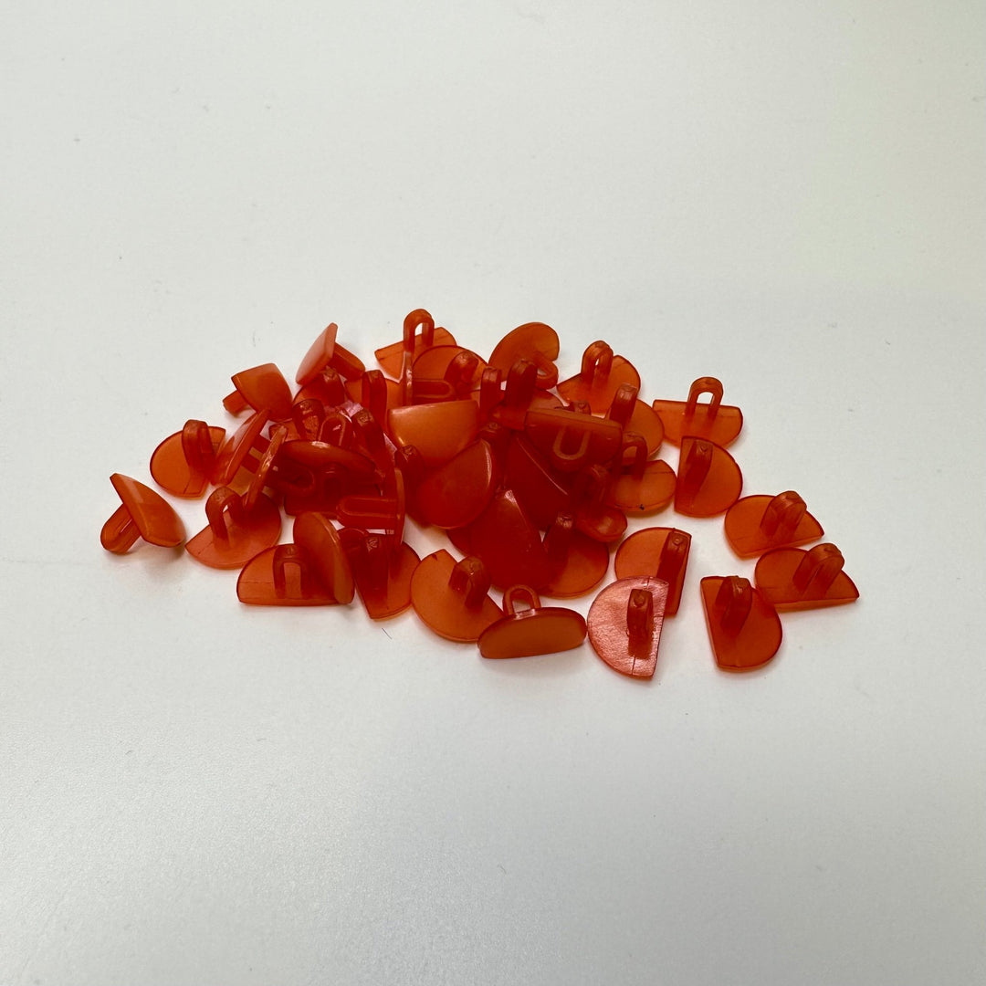 Shank Button - 15MM Plastic - Translucent Coral Orange - 45 Pack - True Deadstock supplies Fabric by private - Sustainable Textile | FABCYCLE