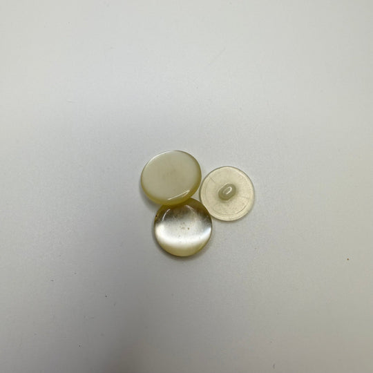 Shank Button - 18MM Plastic - Translucent Cream - 3 Pack - True Deadstock supplies Fabric by private - Sustainable Textile | FABCYCLE
