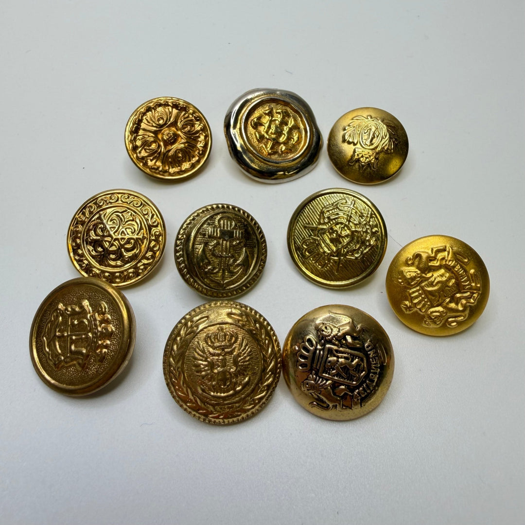 Shank Button - 20MM Metal - Gold - 10 Pack - True Deadstock supplies Fabric by private - Sustainable Textile | FABCYCLE