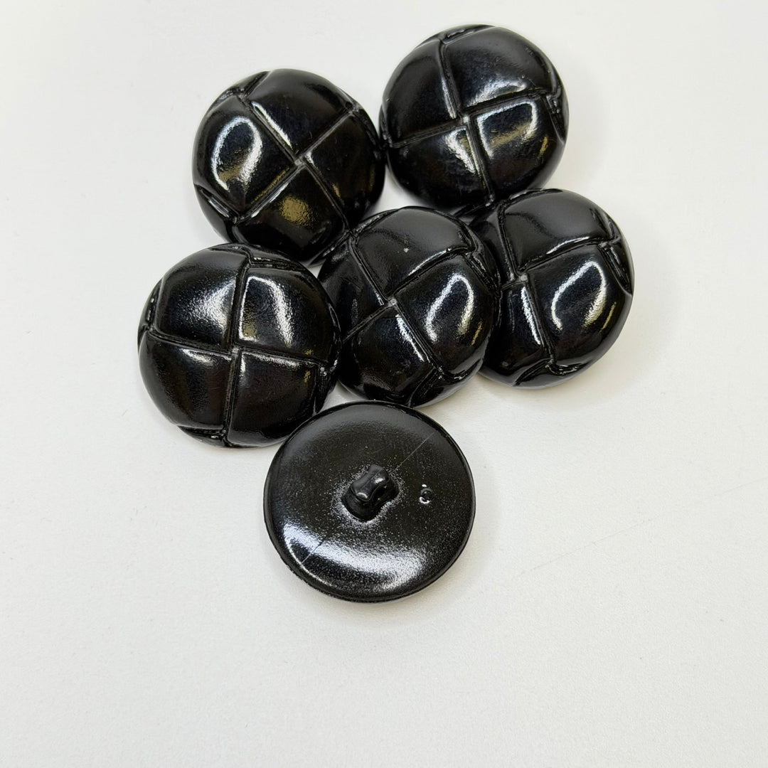 Shank Button - 20MM Plastic - Black - 6 Pack - True Deadstock supplies Fabric by private - Sustainable Textile | FABCYCLE