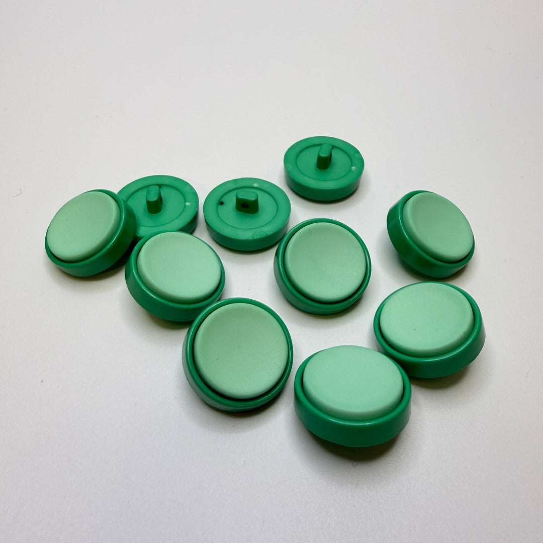 Shank Button - 20MM Plastic - Green - True Deadstock supplies Fabric by private - Sustainable Textile | FABCYCLE
