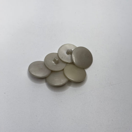 Shank Button - 20MM Plastic - Translucent Cream - 6 Pack - True Deadstock supplies Fabric by private - Sustainable Textile | FABCYCLE