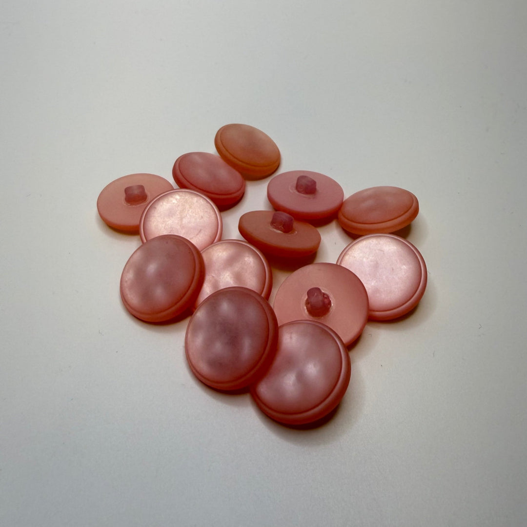 Shank Button - 22MM Plastic - Translucent Pink - True Deadstock supplies Fabric by private - Sustainable Textile | FABCYCLE