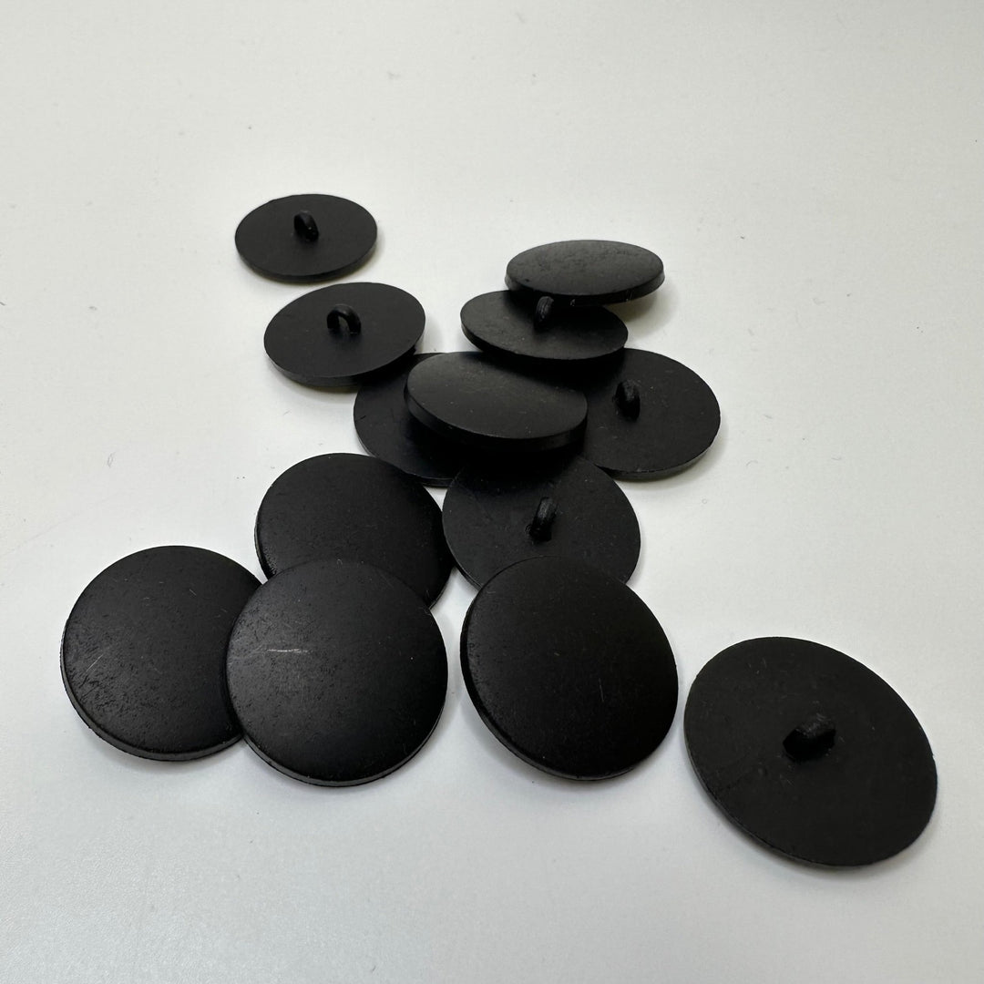 Shank Button - 23MM Plastic - Black - True Deadstock supplies Fabric by private - Sustainable Textile | FABCYCLE
