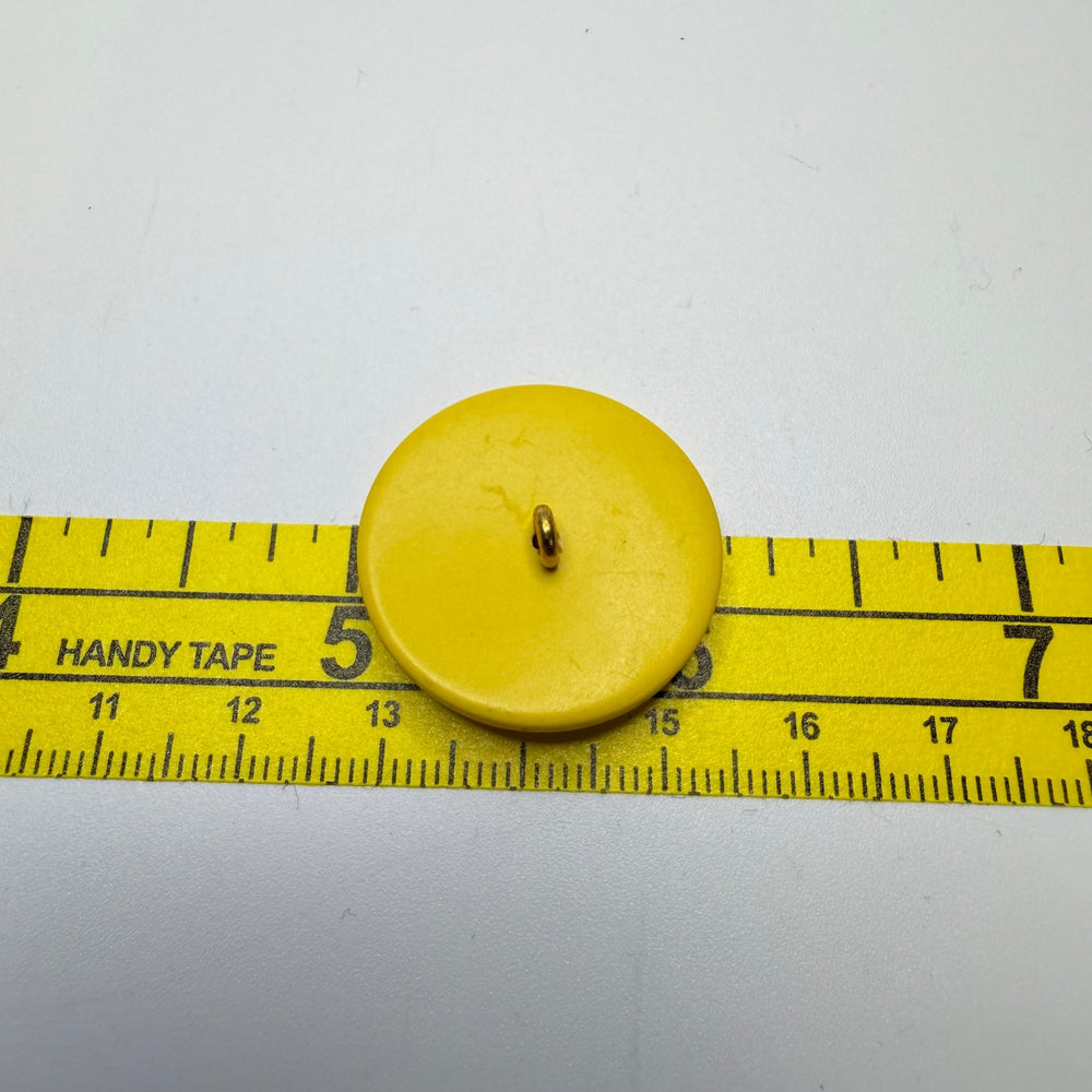 Shank Button - 25MM Plastic/Metal - Yellow/White - True Deadstock supplies Fabric by private - Sustainable Textile | FABCYCLE