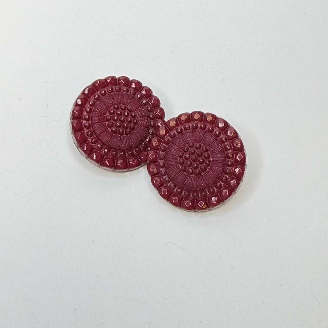 Shank Button - 30MM Plastic - Burgundy - 2 Pack - True Deadstock supplies Fabric by private - Sustainable Textile | FABCYCLE