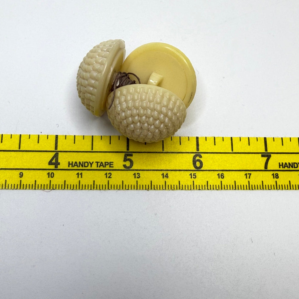 Shank Button - 30MM Plastic - Cream - 3 Pack - True Deadstock supplies Fabric by private - Sustainable Textile | FABCYCLE