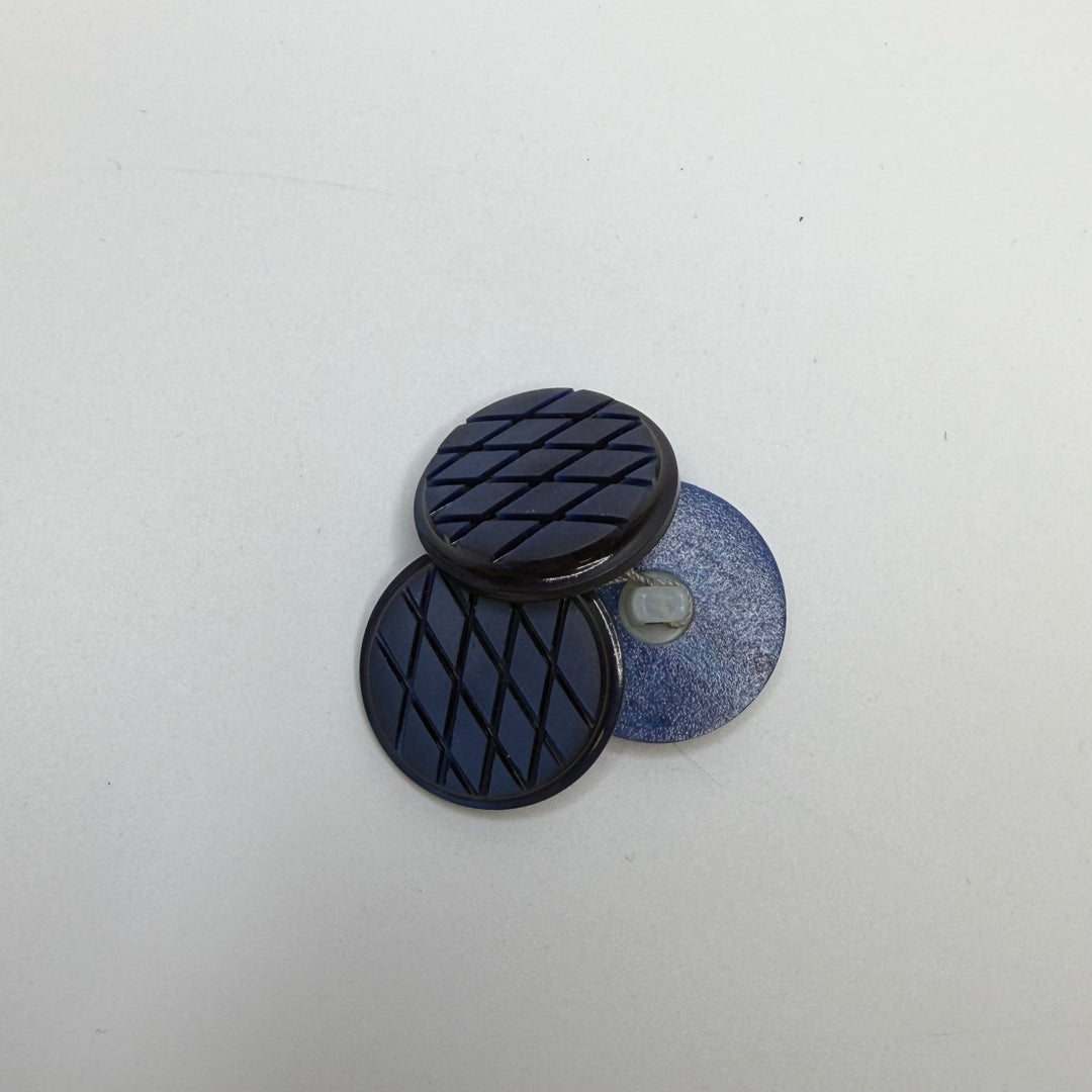 Shank Button - 35MM Plastic - Navy - 3 Pack - True Deadstock supplies Fabric by private - Sustainable Textile | FABCYCLE