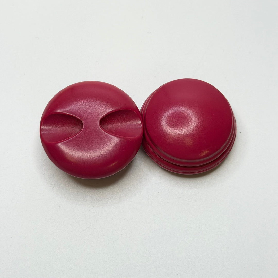 Shank Button - 35MM Plastic - Red/Pink - 2 Pack - True Deadstock supplies Fabric by private - Sustainable Textile | FABCYCLE
