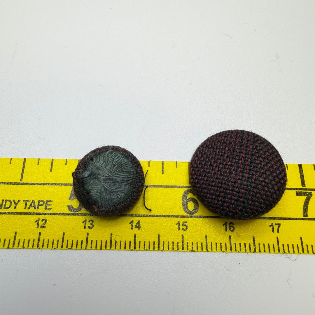 Shank Button - Fabric Covered - Burgundy/Navy - 7 Pack - True Deadstock supplies Fabric by private - Sustainable Textile | FABCYCLE