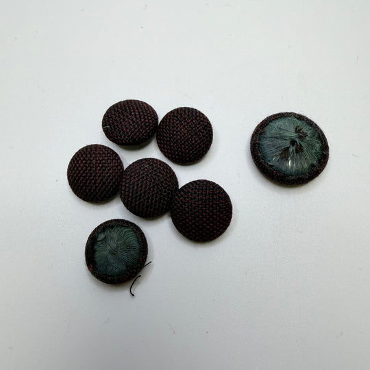 Shank Button - Fabric Covered - Burgundy/Navy - 7 Pack - True Deadstock supplies Fabric by private - Sustainable Textile | FABCYCLE