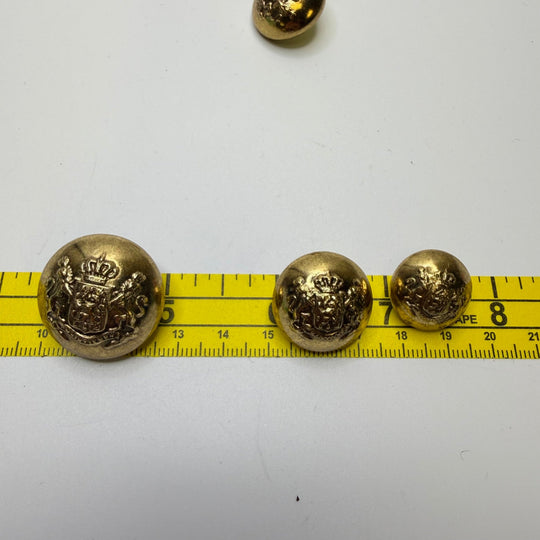 Shank Button - Metal - Gold - 6 Pack - True Deadstock supplies Fabric by private - Sustainable Textile | FABCYCLE