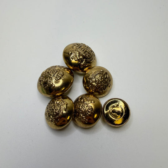Shank Button - Metal - Gold - 6 Pack - True Deadstock supplies Fabric by private - Sustainable Textile | FABCYCLE