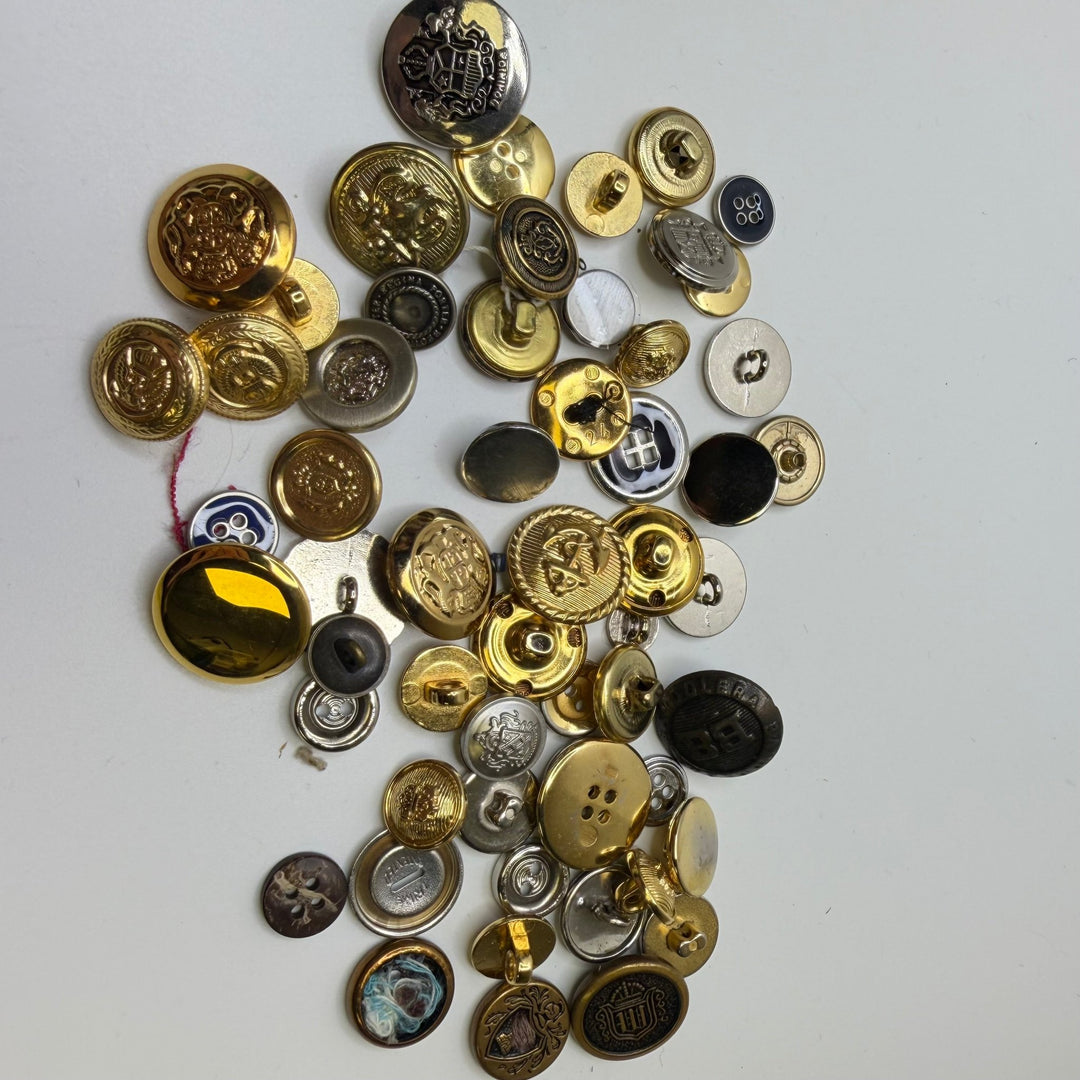 Shank Button - Metal - Gold/Silver - 50 Pack - True Deadstock supplies Fabric by private - Sustainable Textile | FABCYCLE