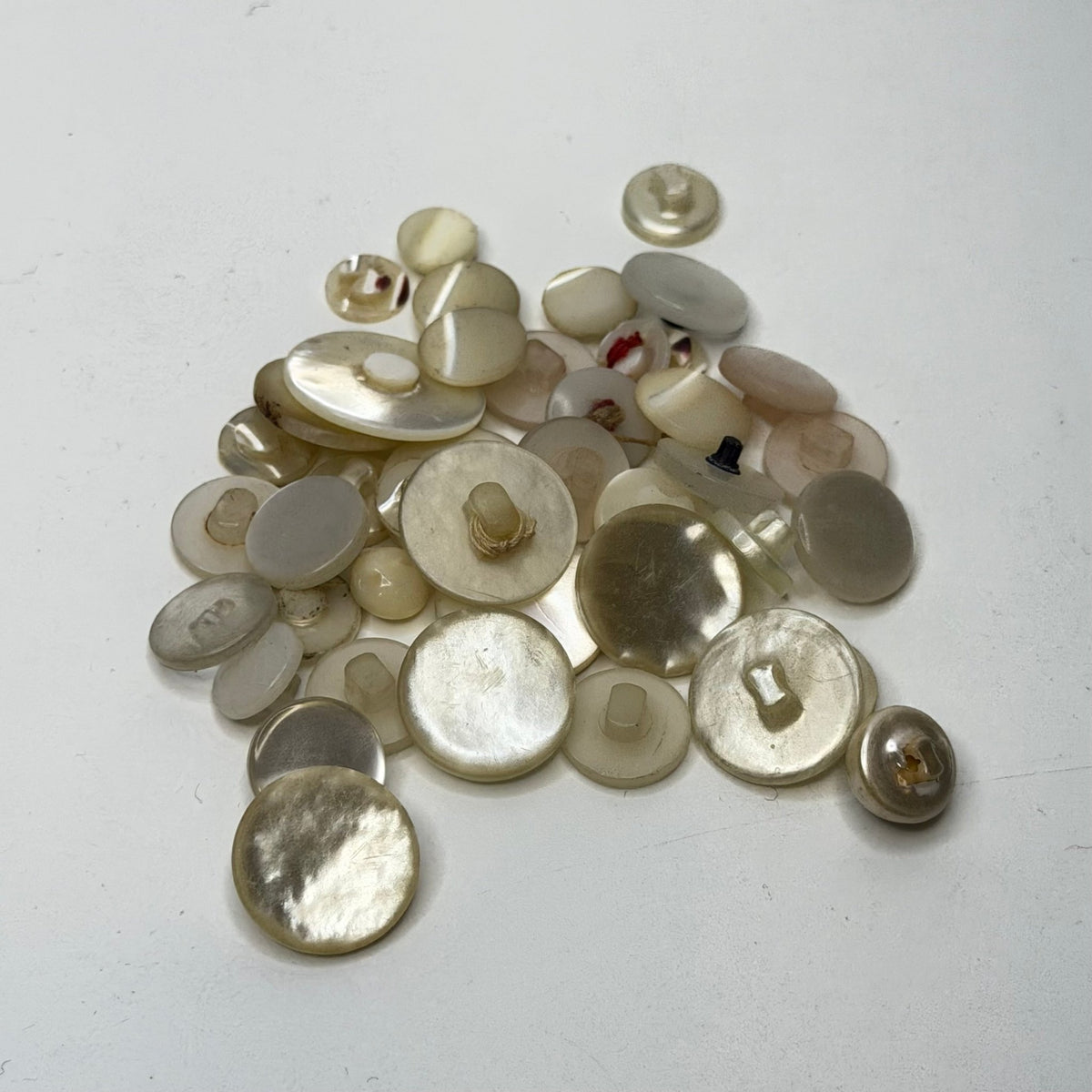 Shank Button - Plastic - Translucent Cream - 25 Pack - True Deadstock supplies Fabric by private - Sustainable Textile | FABCYCLE