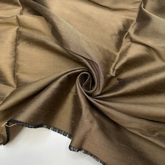 Shimming My Way To New Me - Taffeta Silk Blend Woven - Brown - 0.7M Bundle - True Deadstock fabric Fabric by private - Sustainable Textile | FABCYCLE