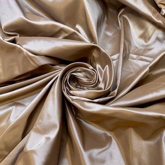 Shine Bright - Polyester Blend Woven - Light Brown/Beige - 1M Bundle - True Deadstock fabric Fabric by private - Sustainable Textile | FABCYCLE