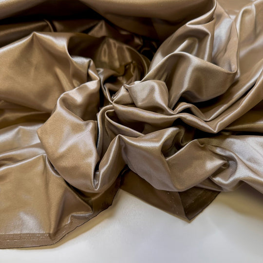 Shine Bright - Polyester Blend Woven - Light Brown/Beige - 1M Bundle - True Deadstock fabric Fabric by private - Sustainable Textile | FABCYCLE