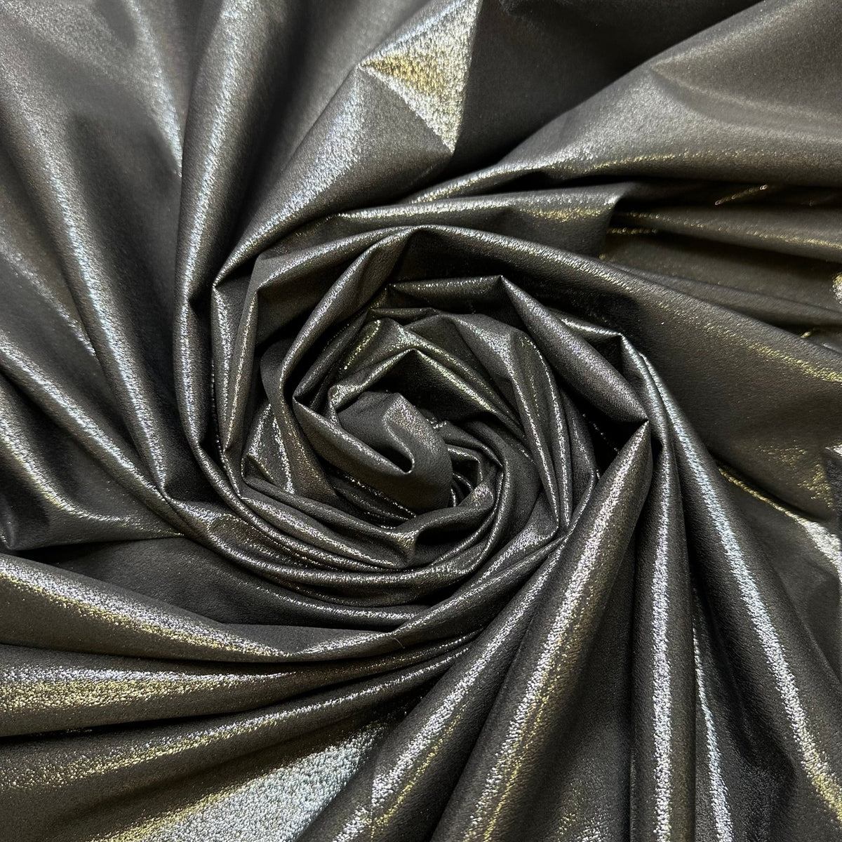 Shining Scales - Metallic Polyester Blend Woven - Dark Grey/Black - Bundles - True Deadstock fabric Fabric by private - Sustainable Textile | FABCYCLE
