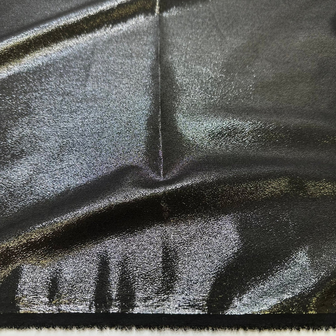 Shining Scales - Metallic Polyester Blend Woven - Dark Grey/Black - Bundles - True Deadstock fabric Fabric by private - Sustainable Textile | FABCYCLE