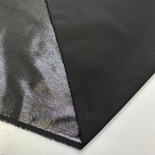 Shining Scales - Metallic Polyester Blend Woven - Dark Grey/Black - Bundles - True Deadstock fabric Fabric by private - Sustainable Textile | FABCYCLE