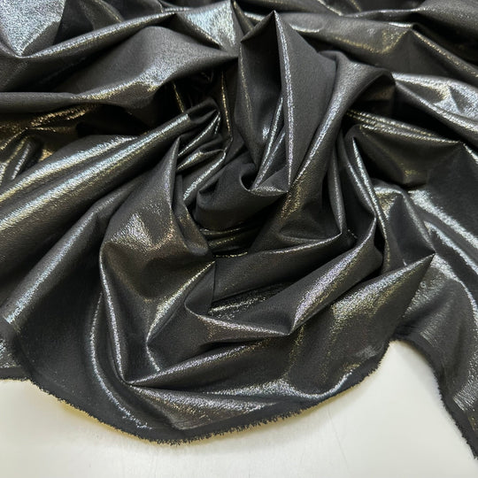 Shining Scales - Metallic Polyester Blend Woven - Dark Grey/Black - Bundles - True Deadstock fabric Fabric by private - Sustainable Textile | FABCYCLE