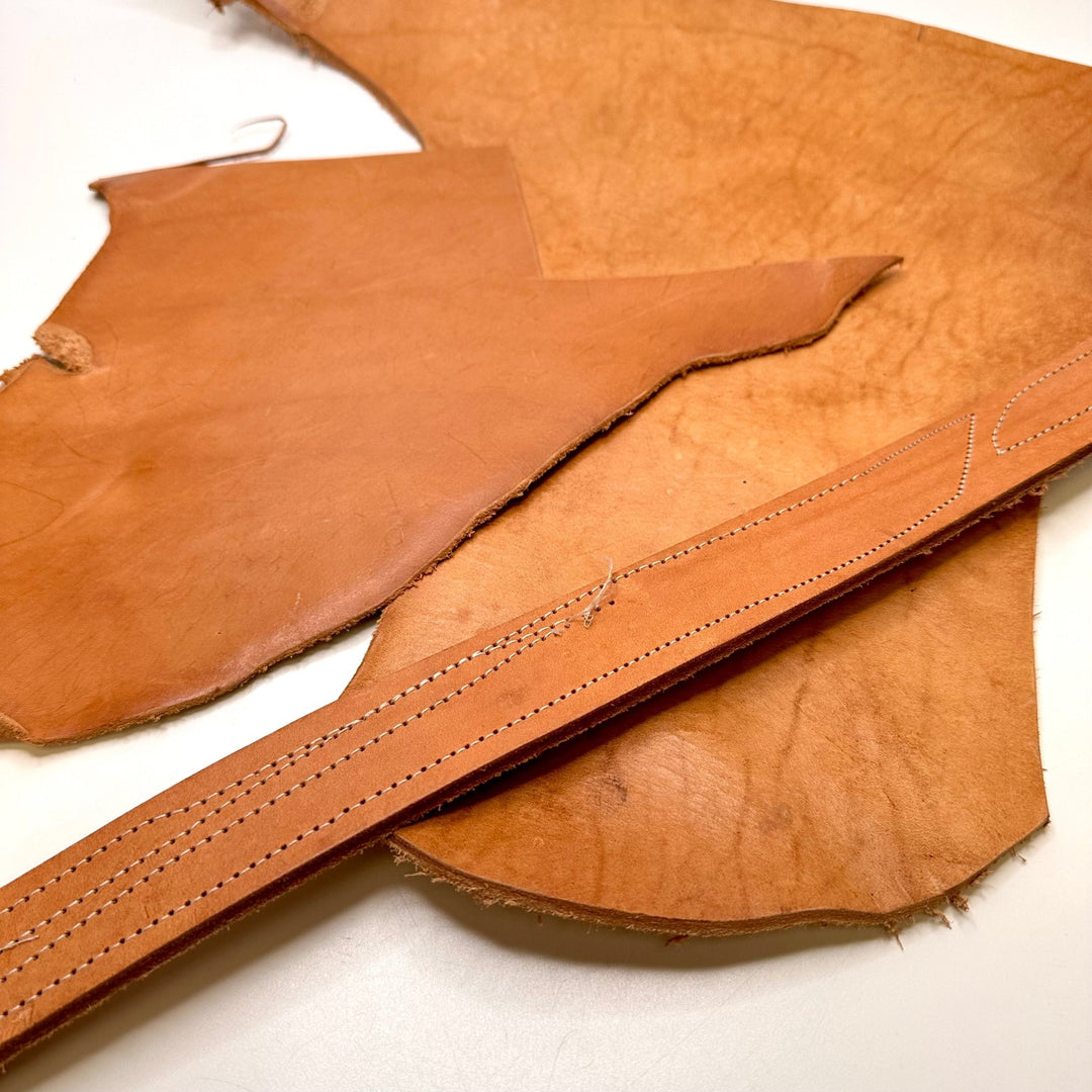 Shoe Sole Leather Pack - Shoe Leather Leather Woven - Light Beige - 1LB Pack - True Deadstock fabric Fabric by private - Sustainable Textile | FABCYCLE