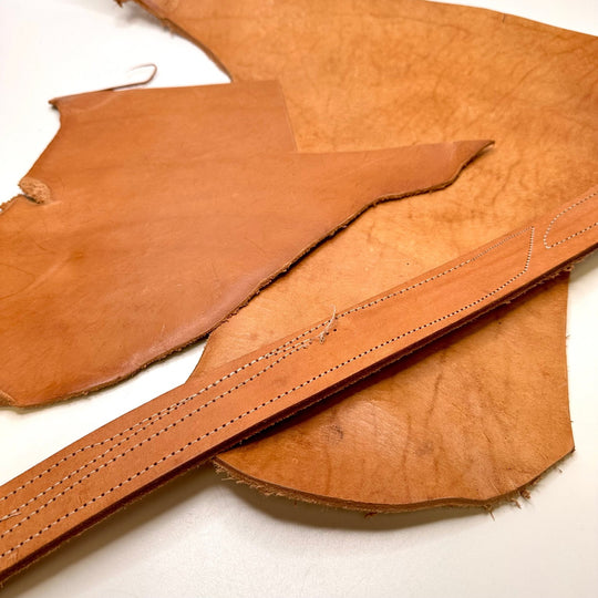 Shoe Sole Leather Pack - Shoe Leather Leather Woven - Light Beige - 1LB Pack - True Deadstock fabric Fabric by private - Sustainable Textile | FABCYCLE