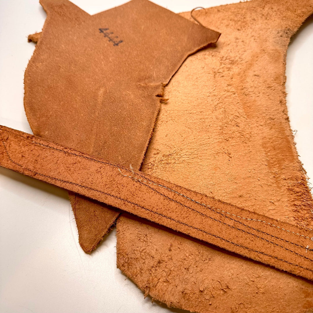 Shoe Sole Leather Pack - Shoe Leather Leather Woven - Light Beige - 1LB Pack - True Deadstock fabric Fabric by private - Sustainable Textile | FABCYCLE