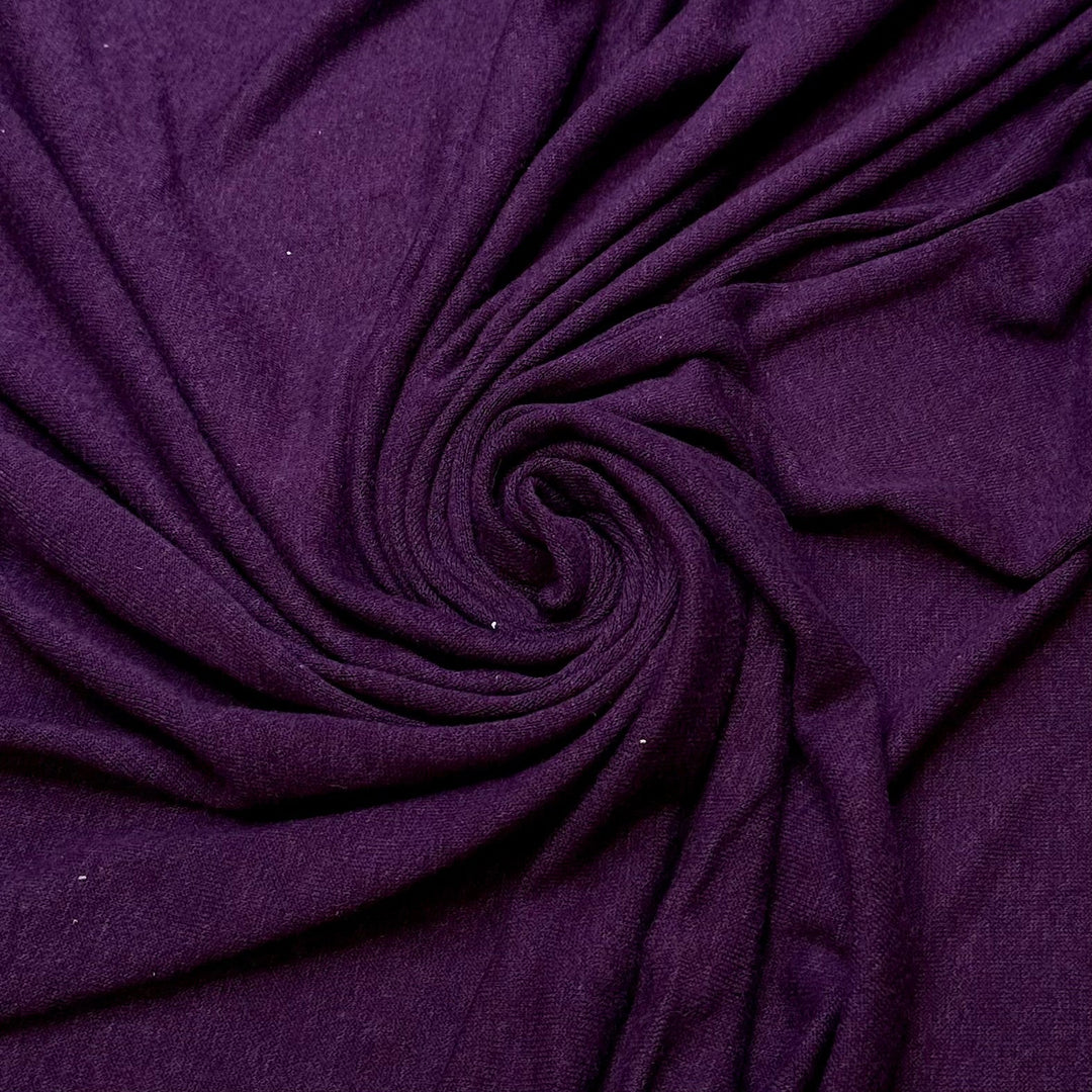 Shopping Local - Cotton/Bamboo Knit - Dark Purple - 2.1M Bundle - True Deadstock fabric Fabric by private - Sustainable Textile | FABCYCLE