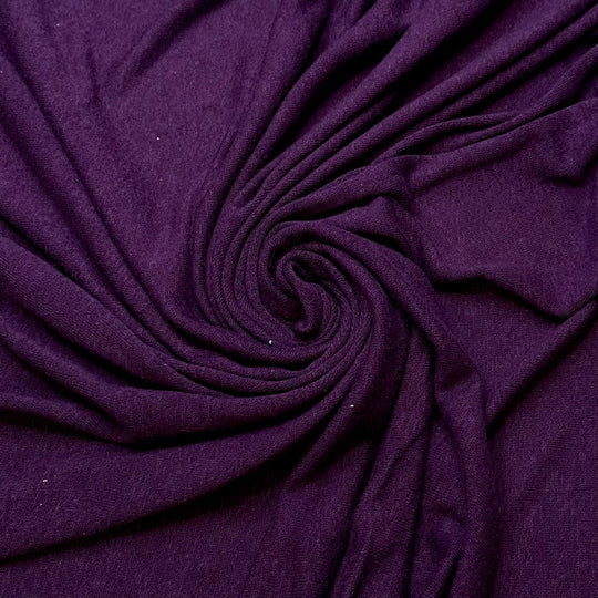 Shopping Local - Cotton/Bamboo Knit - Dark Purple - 2.1M Bundle - True Deadstock fabric Fabric by private - Sustainable Textile | FABCYCLE