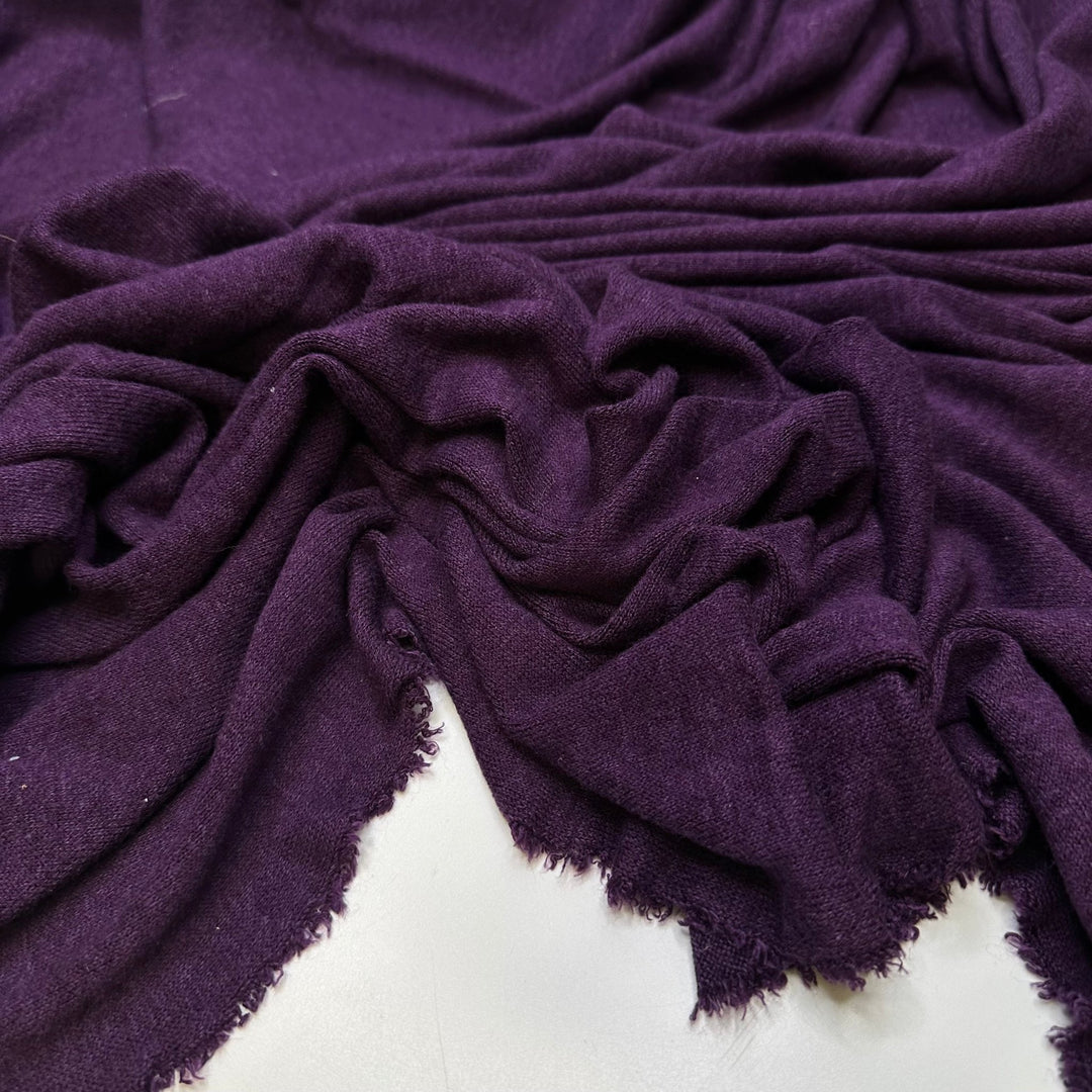 Shopping Local - Cotton/Bamboo Knit - Dark Purple - 2.1M Bundle - True Deadstock fabric Fabric by private - Sustainable Textile | FABCYCLE