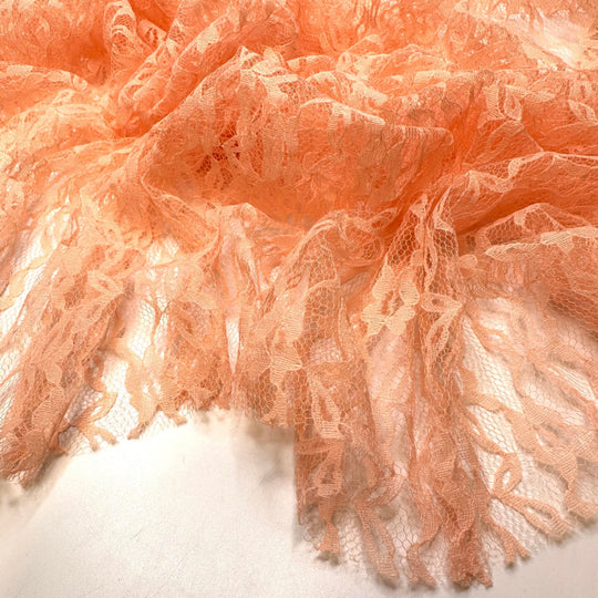 Should I Make A Dress Or A Costume - Lace Polyester Blend Knit - Light Pink Floral - 1.5M Bundle - True Deadstock fabric Fabric by private - Sustainable Textile | FABCYCLE