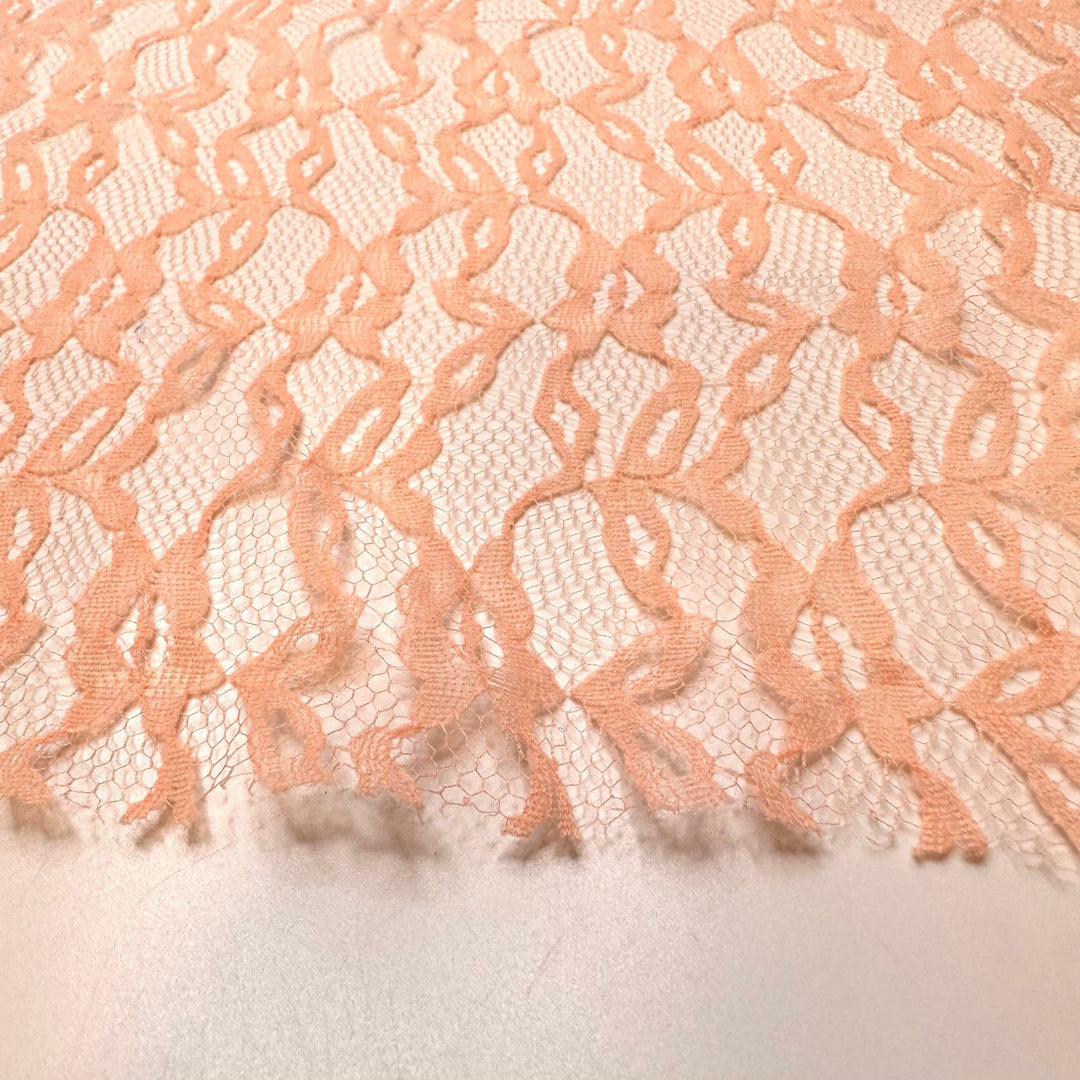 Should I Make A Dress Or A Costume - Lace Polyester Blend Knit - Light Pink Floral - 1.5M Bundle - True Deadstock fabric Fabric by private - Sustainable Textile | FABCYCLE