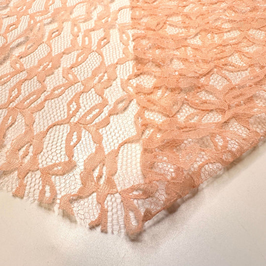 Should I Make A Dress Or A Costume - Lace Polyester Blend Knit - Light Pink Floral - 1.5M Bundle - True Deadstock fabric Fabric by private - Sustainable Textile | FABCYCLE