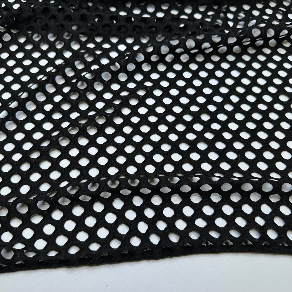 Shut Your Pie Hole - Mesh Synthetic Blend Knit - Black - 2.6M Bundle - True Deadstock fabric Fabric by private - Sustainable Textile | FABCYCLE