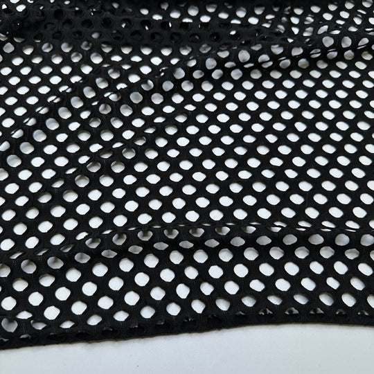 Shut Your Pie Hole - Mesh Synthetic Blend Knit - Black - 2.6M Bundle - True Deadstock fabric Fabric by private - Sustainable Textile | FABCYCLE