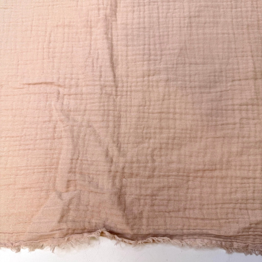 Sigh Of Relief - Crinkle Double Gauze Cotton Woven - Light Cream/Beige - 2.45M Bundle - True Deadstock fabric Fabric by private - Sustainable Textile | FABCYCLE