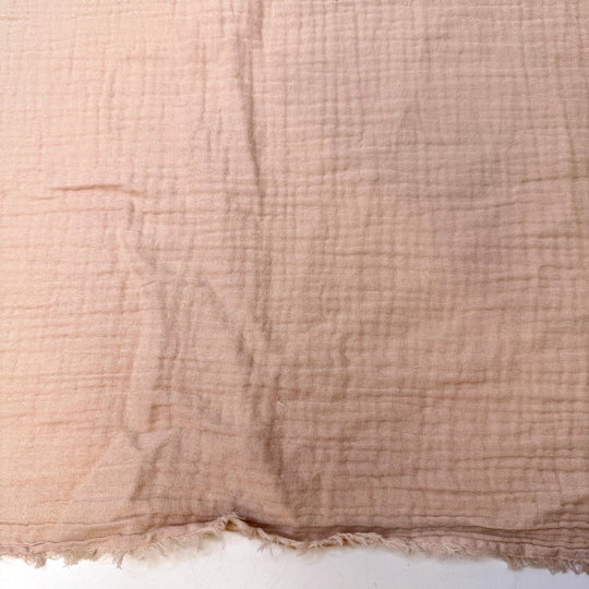 Sigh Of Relief - Crinkle Double Gauze Cotton Woven - Light Cream/Beige - 2.45M Bundle - True Deadstock fabric Fabric by private - Sustainable Textile | FABCYCLE