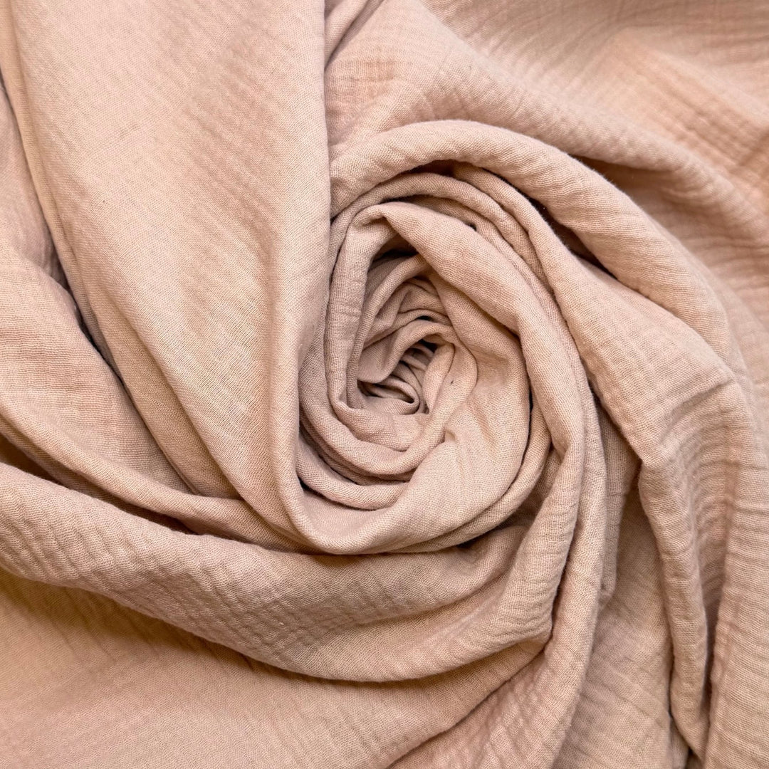 Sigh Of Relief - Crinkle Double Gauze Cotton Woven - Light Cream/Beige - 2.45M Bundle - True Deadstock fabric Fabric by private - Sustainable Textile | FABCYCLE