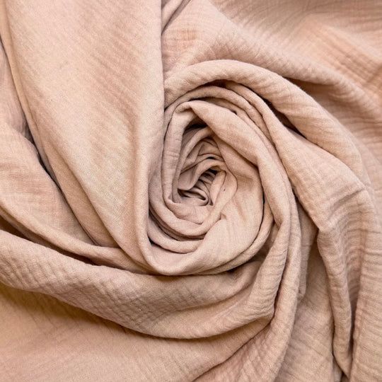 Sigh Of Relief - Crinkle Double Gauze Cotton Woven - Light Cream/Beige - 2.45M Bundle - True Deadstock fabric Fabric by private - Sustainable Textile | FABCYCLE