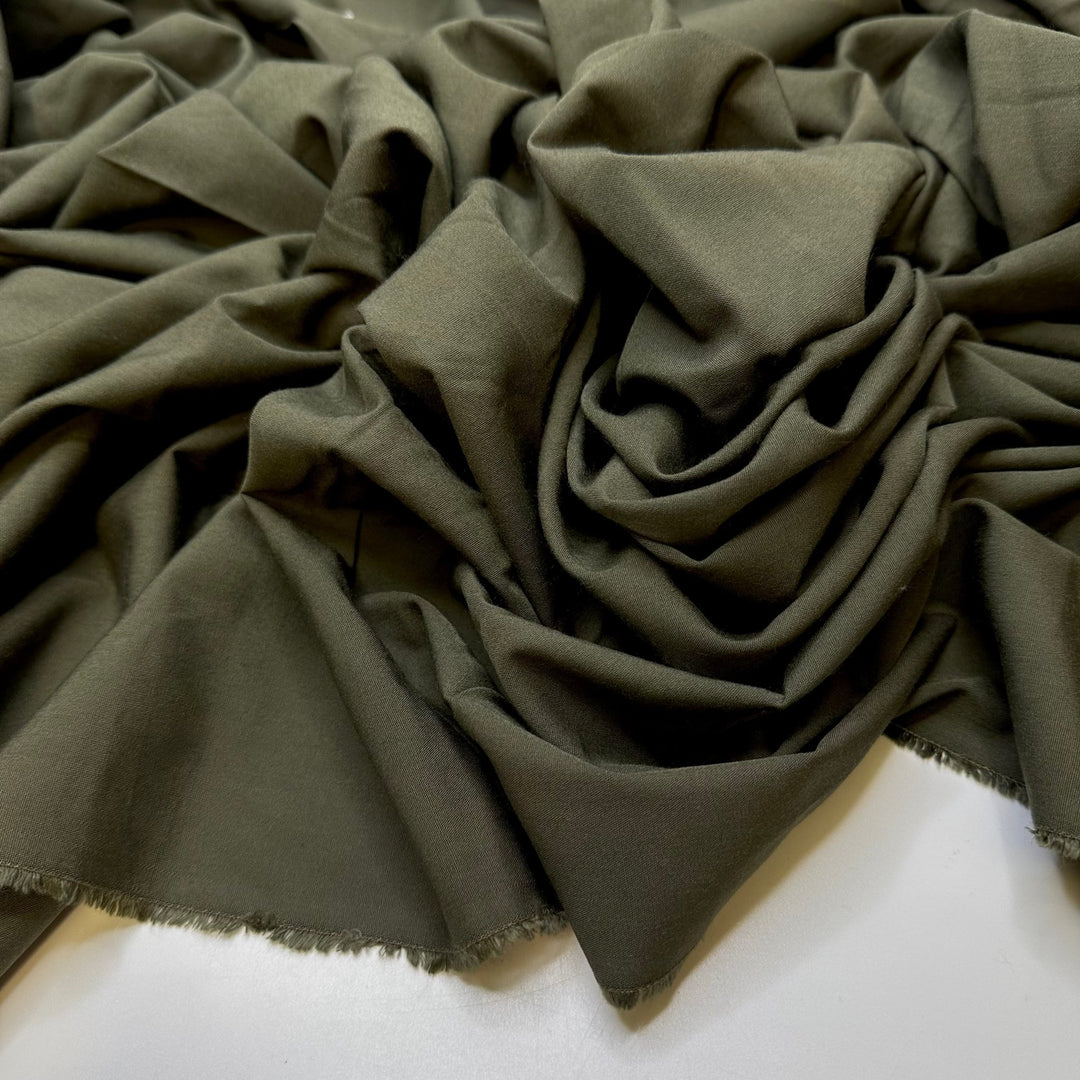 Signing Up For Activities - Natural Blend Woven - Dark Green - 1.9M Bundle - True Deadstock fabric Fabric by private - Sustainable Textile | FABCYCLE