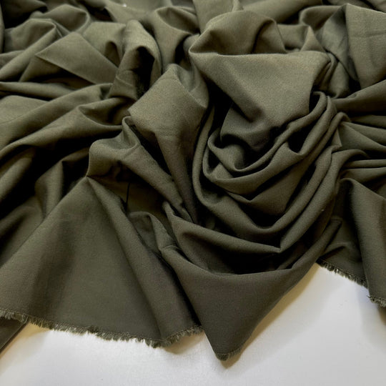 Signing Up For Activities - Natural Blend Woven - Dark Green - 1.9M Bundle - True Deadstock fabric Fabric by private - Sustainable Textile | FABCYCLE