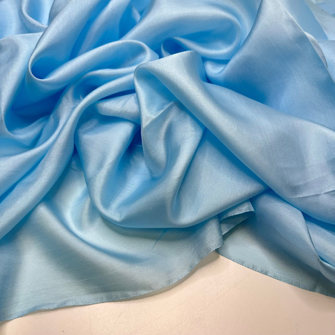 Silent Bell - Satin Poly Woven - Light Blue - 2.75M Bundle - True Deadstock fabric Fabric by private - Sustainable Textile | FABCYCLE