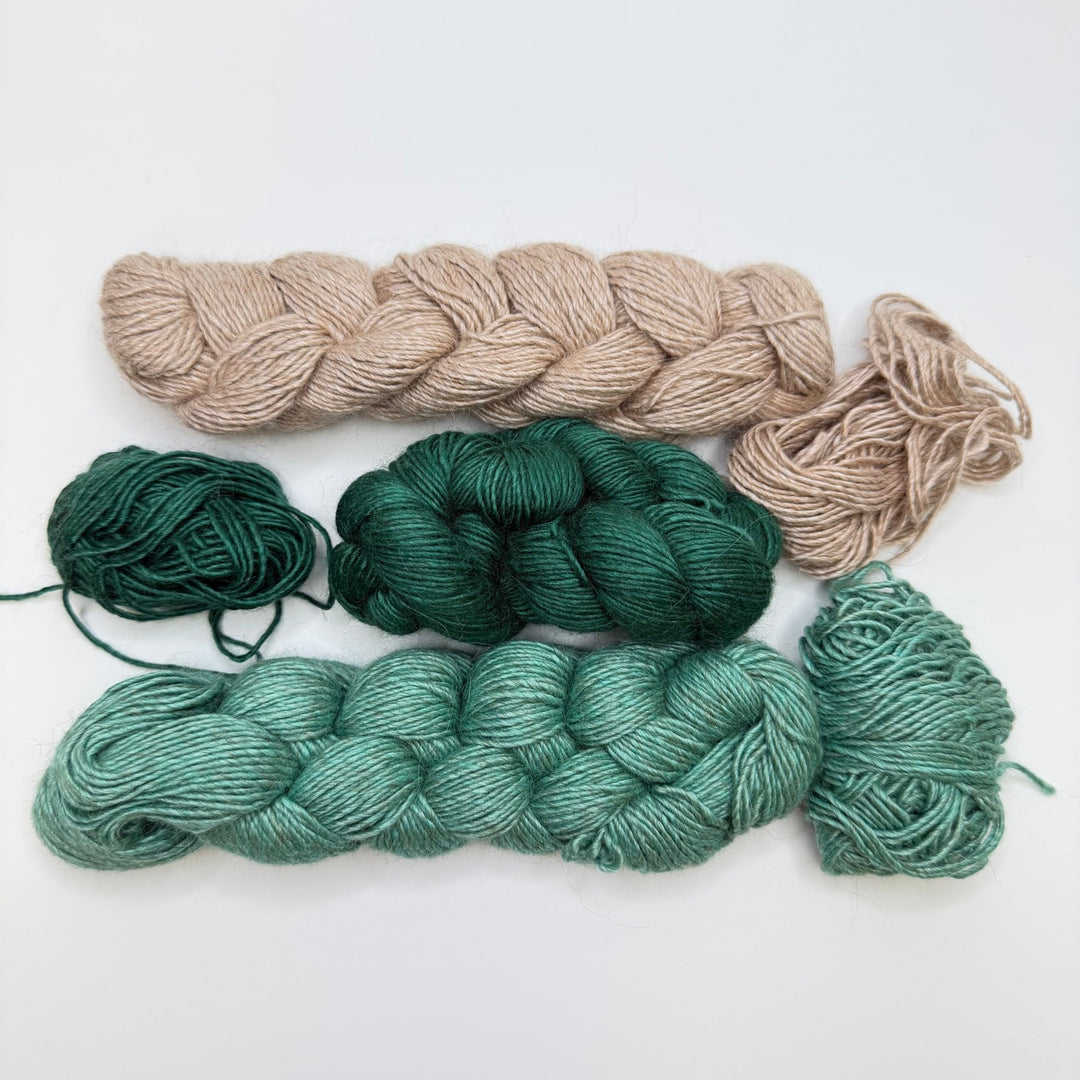 Silk Blend Yarn - Green/Beige - 3 Pack - True Deadstock supplies Fabric by private - Sustainable Textile | FABCYCLE