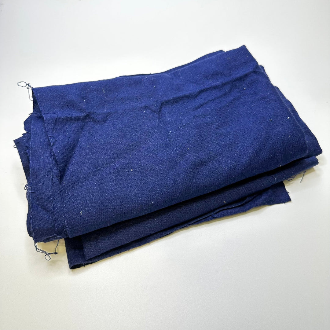 Silk Noil Large Scrap Pack - Noil Silk Woven - Navy - 3 Pack - True Deadstock fabric Fabric by private - Sustainable Textile | FABCYCLE